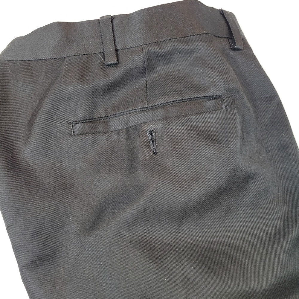Roundtree & Yorke Dress Pants Mens 46x29 Black Fair Easy Care Flat Front Pant